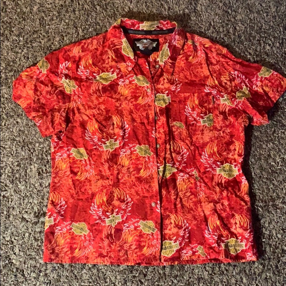 Harley-Davidson button shirt